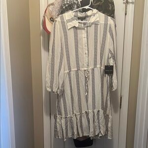 Striped Button-Down Dress